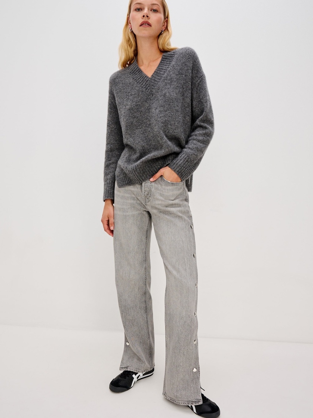 Rails Del Mar boyfriend in stone gray